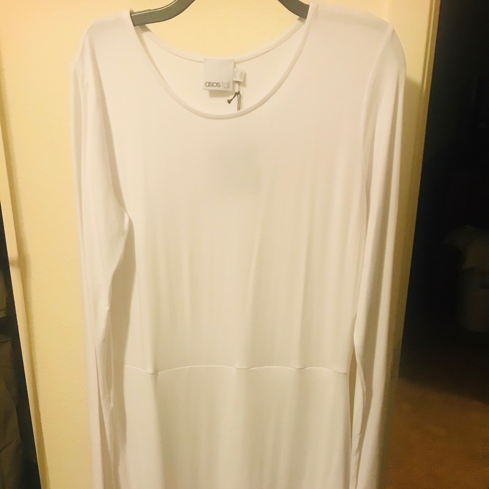 ASOS Tall White Long Sleeve Dress